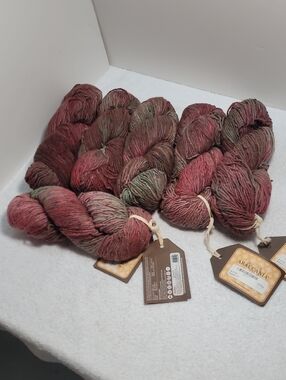 Araucania Hand-Dyed Yarn 6 Large Skeins in Rose-Green - NWT